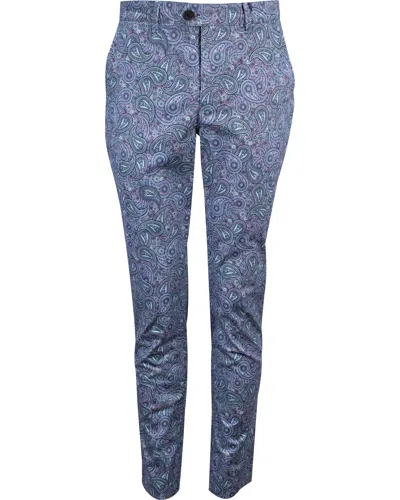 Lords Of Harlech Men's Pink / Purple / Blue Jack Lux Trippy Paisley Pant - Lavender In Pink/purple/blue