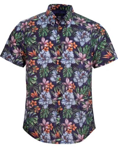 Lords Of Harlech Men's Pink / Purple / Blue Tim Colorful Floral Navy In Pink/purple/blue