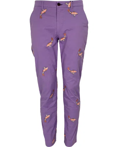 Lords Of Harlech Men's Pink / Purple Charles Koi Lilac Pants In Pink/purple