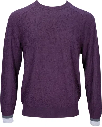 Lords Of Harlech Men's Pink / Purple Colin Jacquard Merino Paisley Sweater - Plum In Pink/purple
