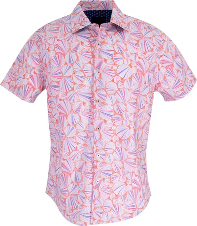 Lords Of Harlech Men's Pink / Purple George Shells Shirt In Flame In Pink/purple