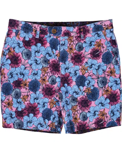 Lords Of Harlech Men's Pink / Purple John Hibiscus Garden Shorts - Pink In Pink/purple