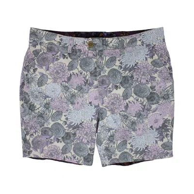 Lords Of Harlech John Lux Mums Floral Lavender Shorts In Pink/purple