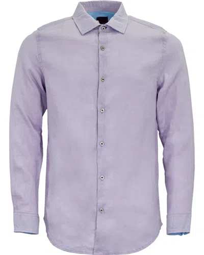 Lords Of Harlech Men's Pink / Purple Laurent Linen Shirt - Lavender In Pink/purple