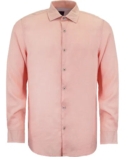 Lords Of Harlech Men's Pink / Purple Laurent Linen Shirt - Pink In Pink/purple