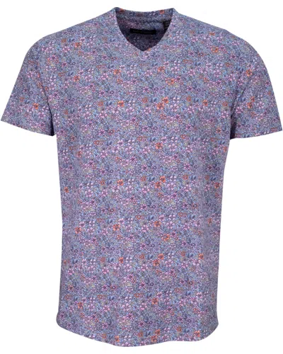 Lords Of Harlech Men's Pink / Purple Maze Flower Field V-neck Tee - Shadow Pink In Pink/purple