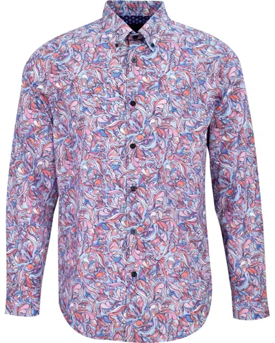 Lords Of Harlech Men's Pink / Purple Mitchell Paisley Layers Shirt - Neapolitan In Pink/purple