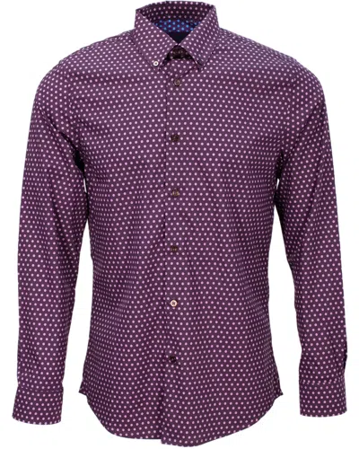 Lords Of Harlech Mitchell Peace Polkadot Shirt In Purple