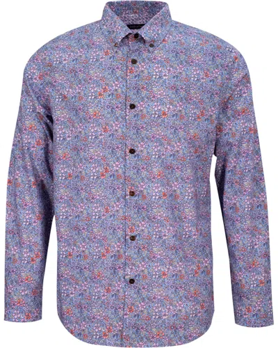 Lords Of Harlech Men's Pink / Purple Morris Flower Field Shirt - Shadow Pink In Pink/purple