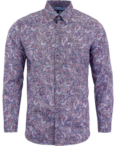 Lords Of Harlech Men's Pink / Purple Morris Paisley Shadow Shirt - Pink In Pink/purple