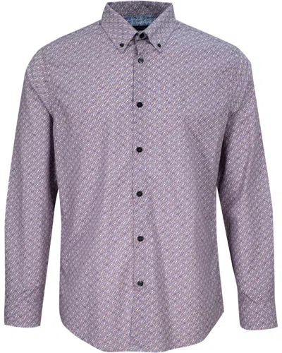 Lords Of Harlech Men's Pink / Purple Morris Rectangles Shirt - Melon In Pink/purple