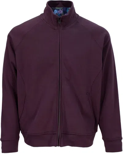 Lords Of Harlech Men's Pink / Purple Neville Full-zip Jacket - Plum In Pink/purple