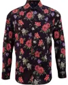 Lords Of Harlech Men's Pink / Purple Nigel Augustus Floral Shirt - Plum In Pink/purple