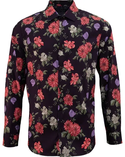 Lords Of Harlech Men's Pink / Purple Nigel Augustus Floral Shirt - Plum In Pink/purple