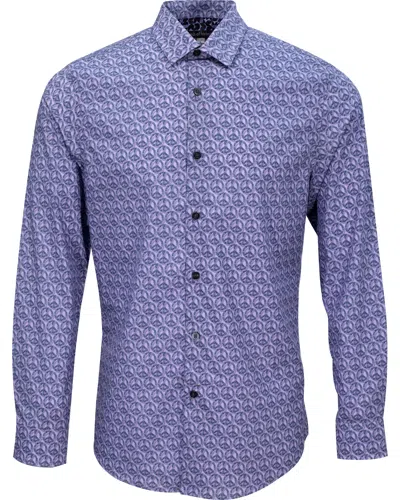 Lords Of Harlech Men's Pink / Purple Nigel Floral Peace Shirt - Lavender In Blue