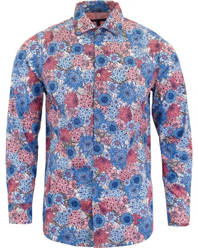 Lords Of Harlech Men's Pink / Purple Nigel Garden Party Shirt - Pink In Pink/purple