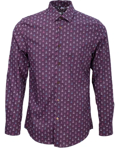 Lords Of Harlech Men's Pink / Purple Nigel Guitar Skulls Shirt - Plum In Pink/purple