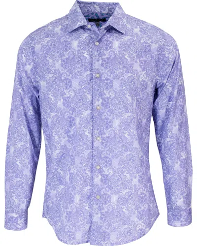 Lords Of Harlech Nigel Paisley Wave Shirt In Lavender In Purple