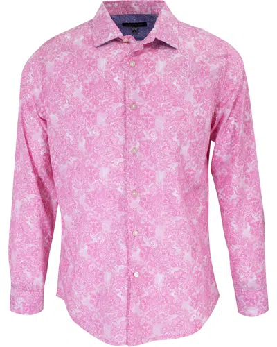 Lords Of Harlech Nigel Paisley Wave Shirt In Pink In Pink/purple