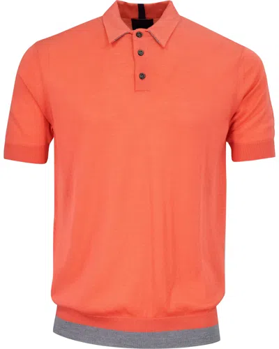 Lords Of Harlech Men's Pink / Purple Pilgrim Polo Shirt - Melon In Pink/purple