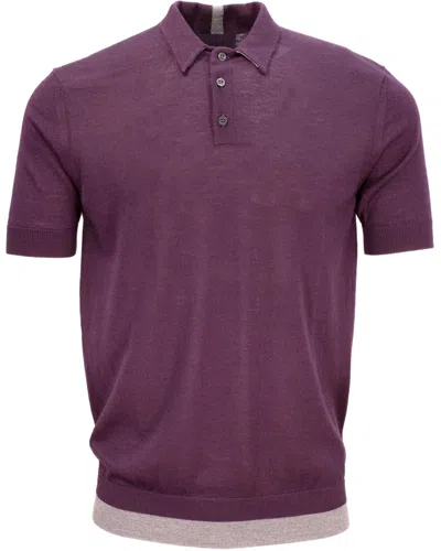 Lords Of Harlech Men's Pink / Purple Pilgrim Polo Shirt - Plum In Pink/purple