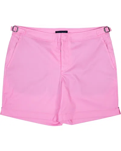 Lords Of Harlech Men's Pink / Purple Pool Oxford Swim Short - Pink In Pink/purple