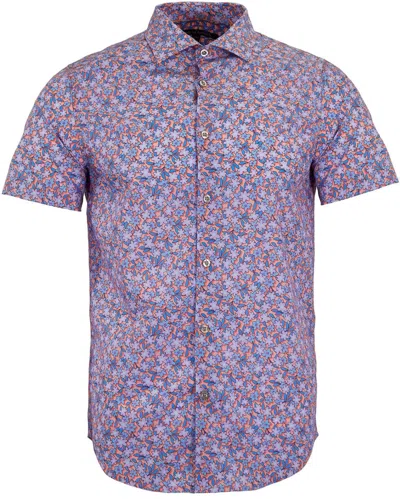 Lords Of Harlech Men's Pink / Purple Scott Lawn Shirt - Pink In Pink/purple