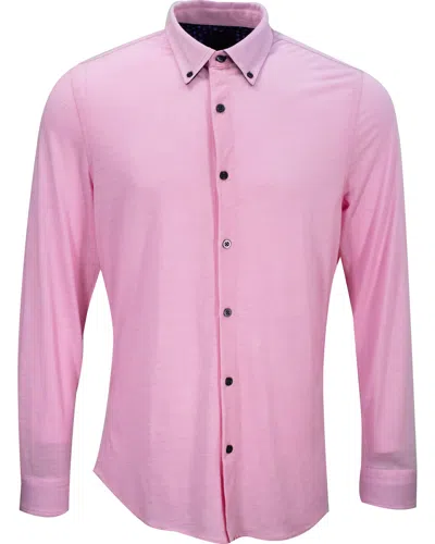 Lords Of Harlech Men's Pink / Purple Shawn Merino Shirt - Pink In Pink/purple