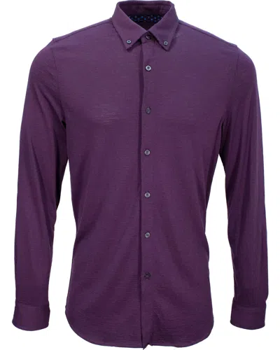 Lords Of Harlech Shawn Merino Shirt In Purple