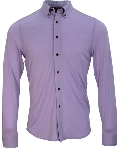 Lords Of Harlech Men's Pink / Purple Shawn Merino Shirt In Lavender In Pink/purple