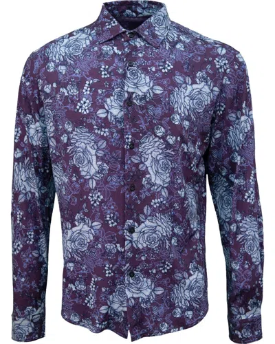 Lords Of Harlech Men's Pink / Purple Sherlock Roma Floral Tailored Merino Shirt - Plum In Pink/purple