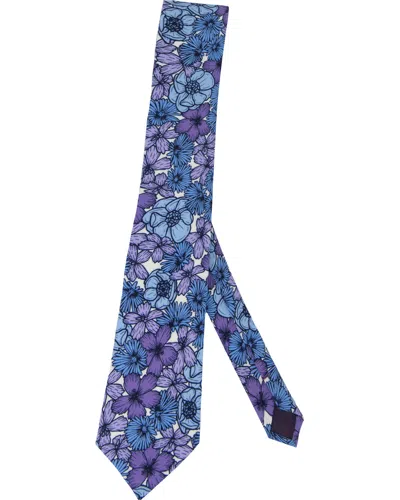 Lords Of Harlech Men's Pink / Purple Taddeo Dense Floral Merino Tie - Lavender In Pink/purple