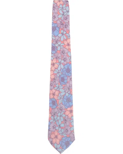 Lords Of Harlech Men's Pink / Purple Taddeo Dense Floral Merino Tie - Pink In Pink/purple