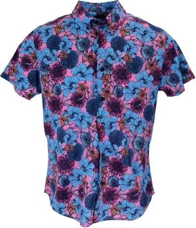 Lords Of Harlech Tim Hibiscus Garden Shirt In Pink In Pink/purple