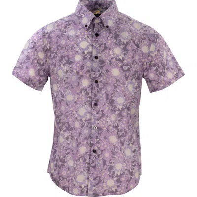 Lords Of Harlech Tim Sunflowers Lavender Shirt In Pink/purple
