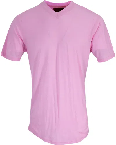 Lords Of Harlech Men's Pink / Purple Victor V-neck Merino Shirt - Pink In Pink/purple