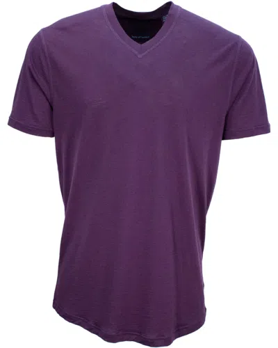 Lords Of Harlech Men's Pink / Purple Victor V-neck Merino Shirt - Plum In Pink/purple