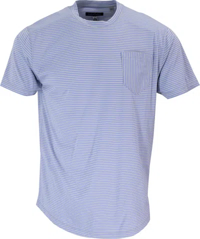 Lords Of Harlech Men's Pink / Purple / Yellow Tate Lilac Stripe Crew Neck Tee