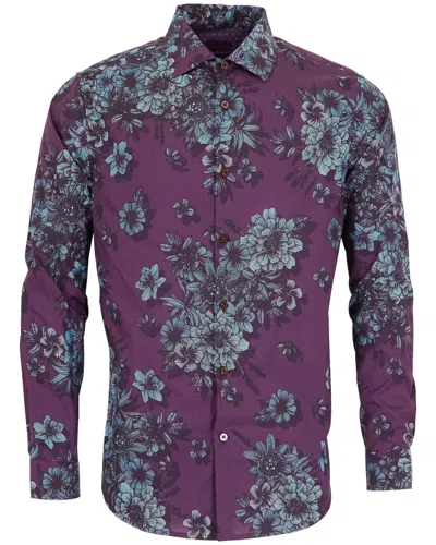 Lords Of Harlech Nicoli Cotton Shirt In Purple