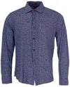 Lords Of Harlech Sherlock Tailored Merino Wool Shirt In Blue
