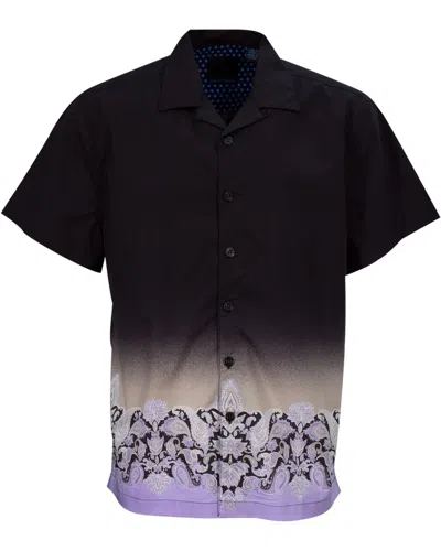 Lords Of Harlech Men's Ralph Border Paisley Camp Shirt - Black