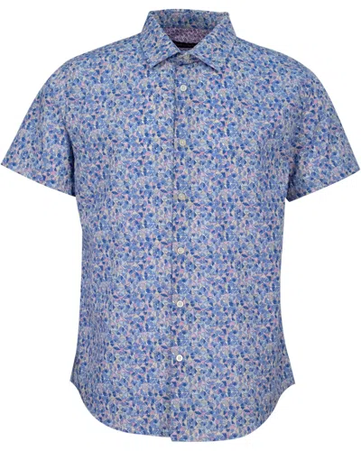 Lords Of Harlech Men's Scott Mosaic  Shirt - Blue