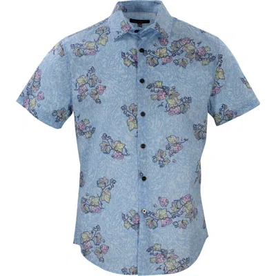 Lords Of Harlech Scott Paisley Vines Blue Shirt