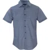 Lords Of Harlech Scott Theo Geo Blue Shirt In Blue