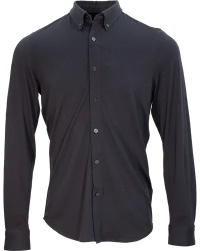 Lords Of Harlech Men's Shawn Merino Shirt In Black