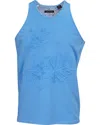 Lords Of Harlech Tedford Embossed Floral Tank In Blue