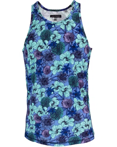 Lords Of Harlech Men's Tedford Hibiscus Garden Tank - Blue