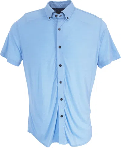 Lords Of Harlech Men's Tobias Merino Shirt - Blue