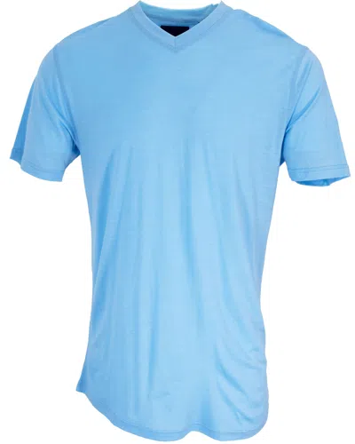 Lords Of Harlech Men's Victor V-neck Merino Shirt - Blue