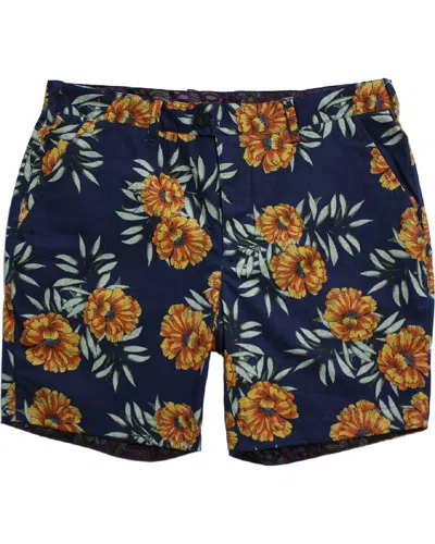 Lords Of Harlech Men's Yellow / Orange / Blue John Tropical Navy In Yellow/orange/blue